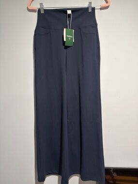 HALARA Navy Blue High-Waist Wide Leg Pants